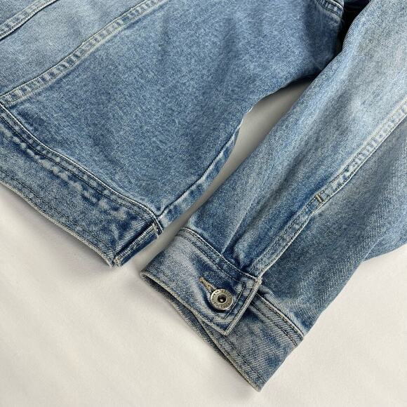 MEGAN | Vintage Plus Size 26/28 Venezia Light Wash Denim Long Sleeve Jacket - Picture 3 of 8